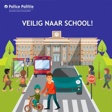 Illustratie veilig naar school 