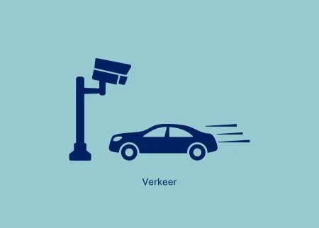 afbeelding van voertuig en flitspaal ikv actieplan verkeer