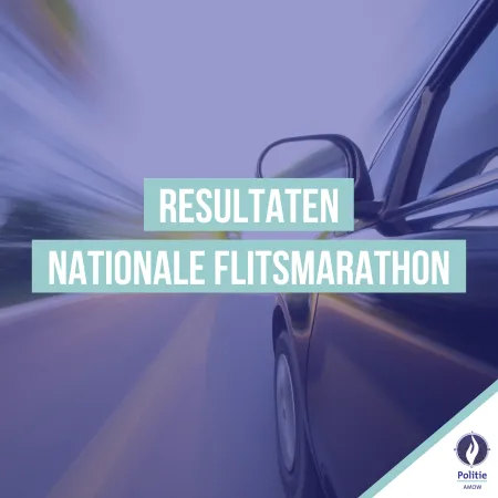 Nationale flitsmarathon - auto op wegdek