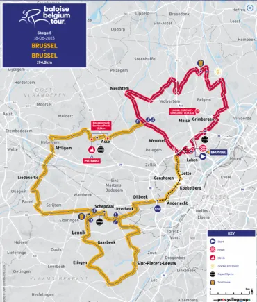 route vijfde rit Baloise Belgium Tour