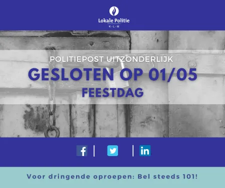 Uitzonderlijk gesloten op 01/05/2023