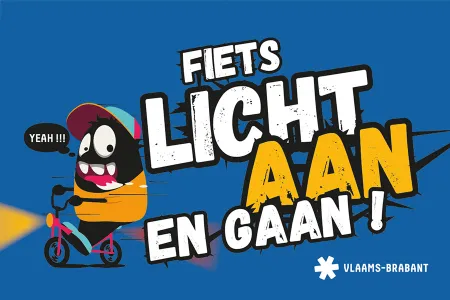 Affiche campagne 'Fietslicht aan en gaan' 