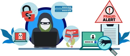 illustratie van online fraude 