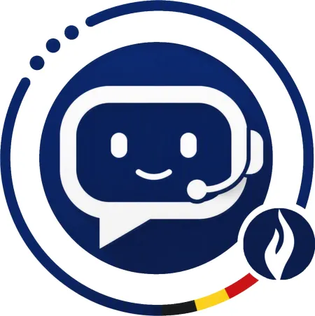 Icoon van chatbot met politielogo