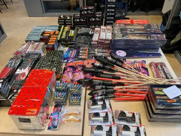 Het in beslag genomen vuurwerk
