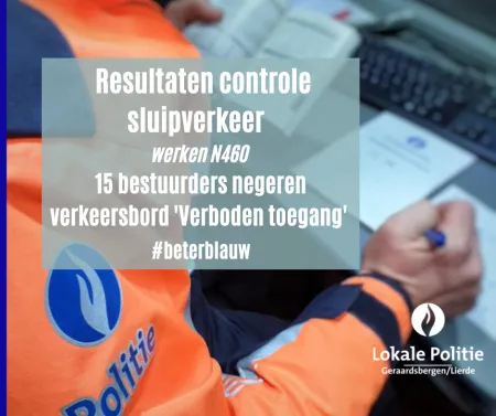 Resultaten controles sluipverkeer