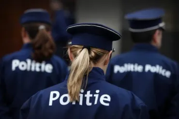 foto van politiemensen die hun respect betuigen