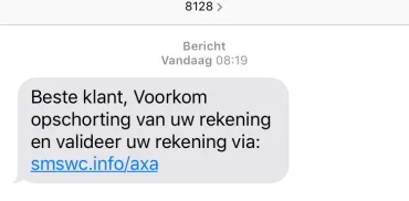 Phishing SMS AXA
