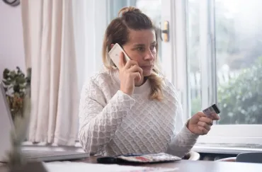 vrouw telefoon