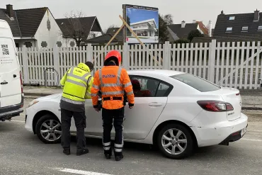 Beeld genomen tijdens verkeerscontrole