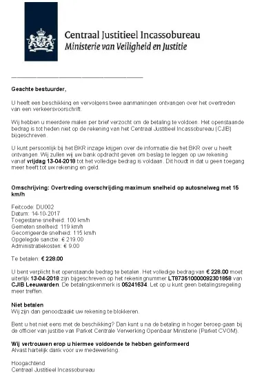 voorbeeld van brief van oplichters die de mensen toegestuurd krijgen