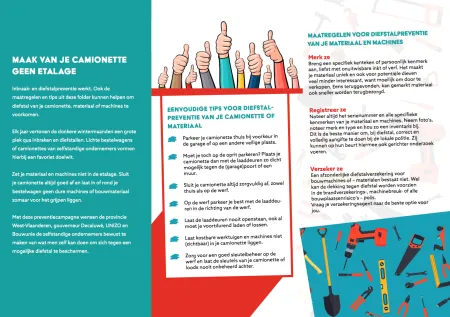 achterkant folder maak van je camionette geen etalage 