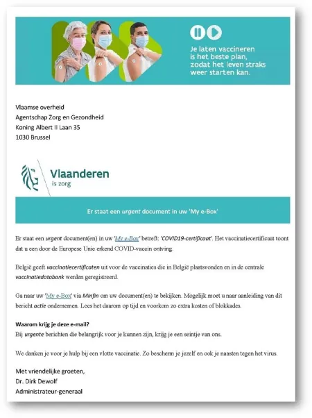 Voorbeeld Phishing mail