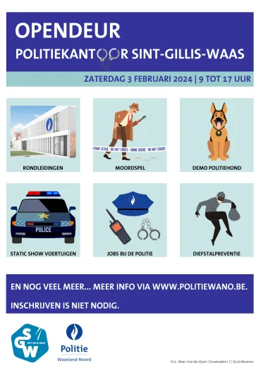 Affiche opendeur politiekantoor Sint-Gillis-Waas 