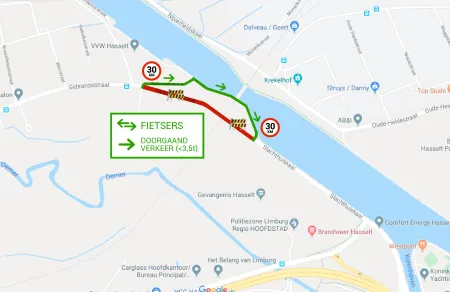 Plattegrond werken spoorwegbrug