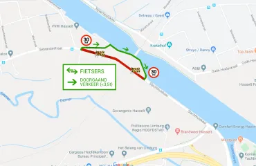 Plattegrond werken spoorwegbrug