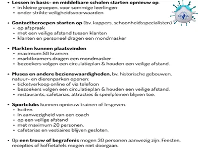 Versoepeling maatregelen 18 mei