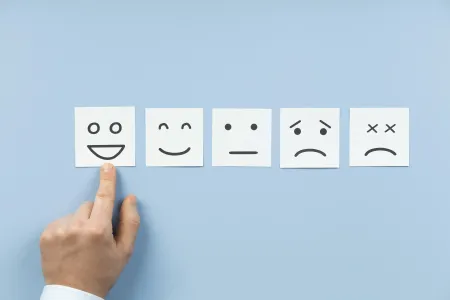 Top view arrangement with different feelings