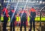 Politiemedewerkers in het stadion van KV Mechelen