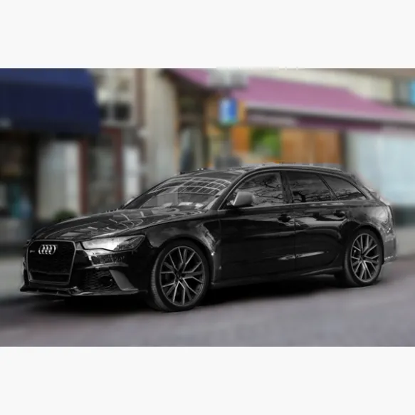 Donkergrijze Audi RS6, zwarte velgen